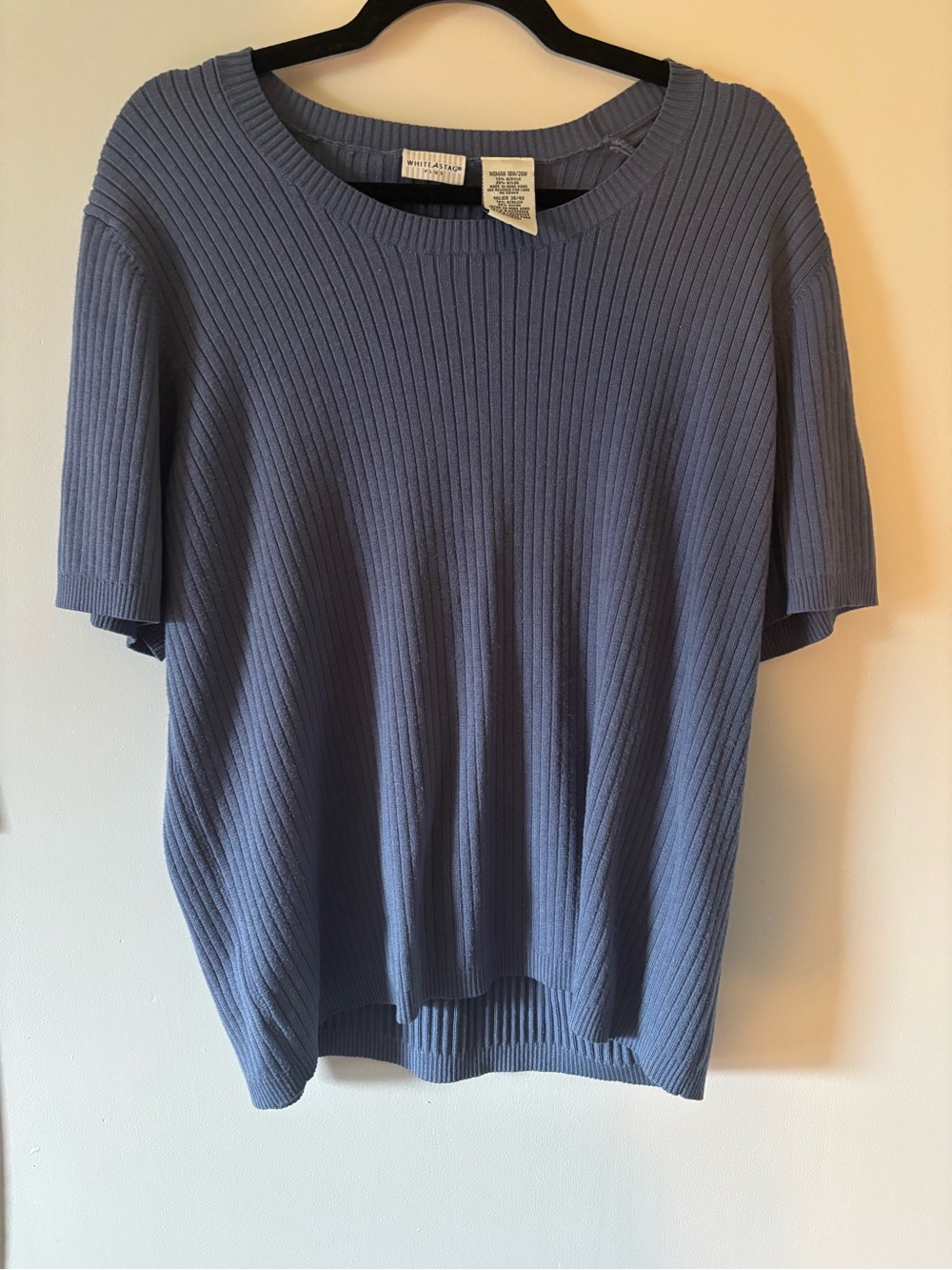White Stag Ribbed Blue Short Sleeve Knit Top Size 18/20